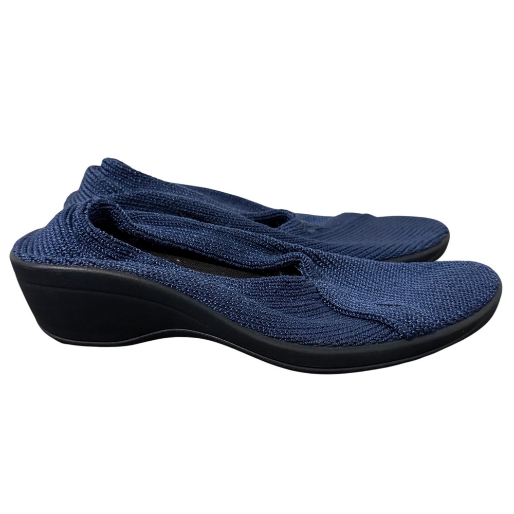 Arcopedico Mailu Slip On‎ Wedge Shoes EU 38 US 7.5 Blue Knit Comfort Minimalist